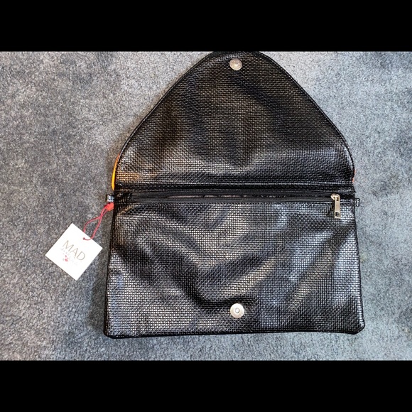 Mad About Style Orange Laser Flap Clutch VINTAGE - Picture 4 of 6